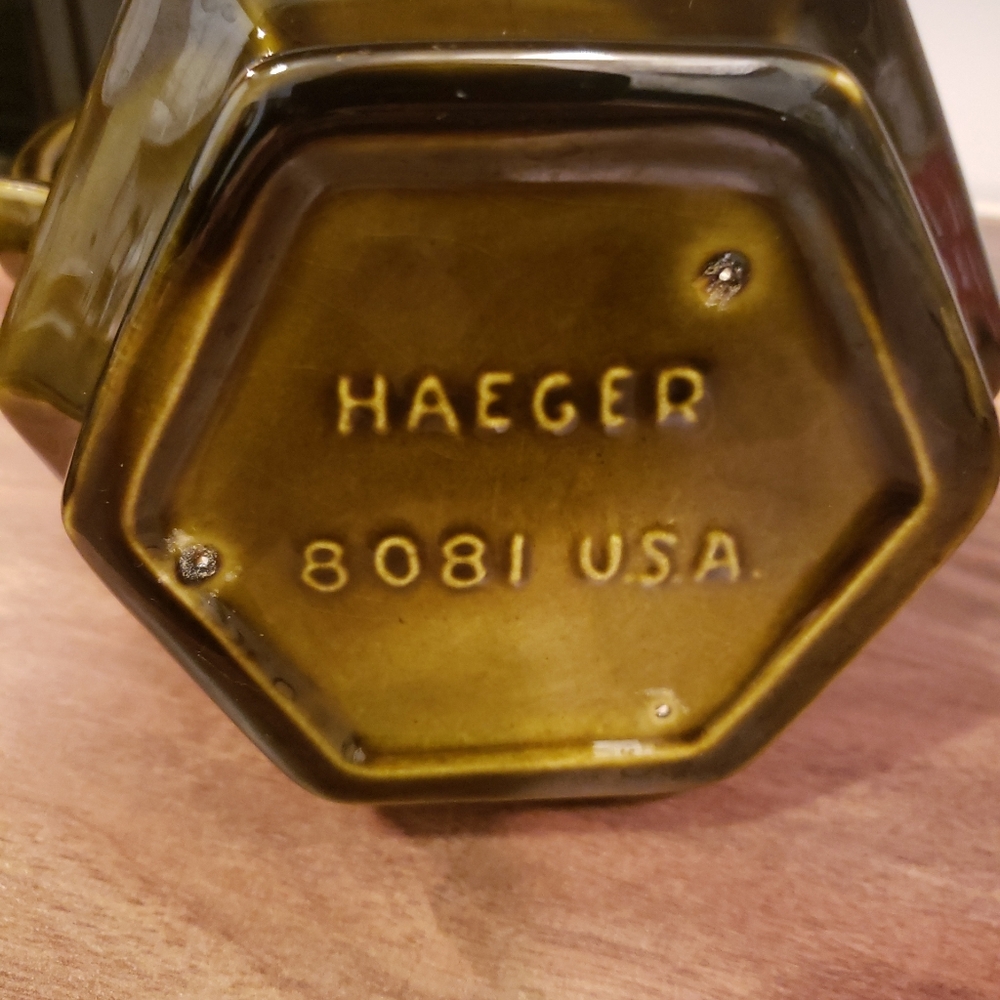 Haeger Olive Green Ceramic Pitcher #8081 - Picture 5 of 5